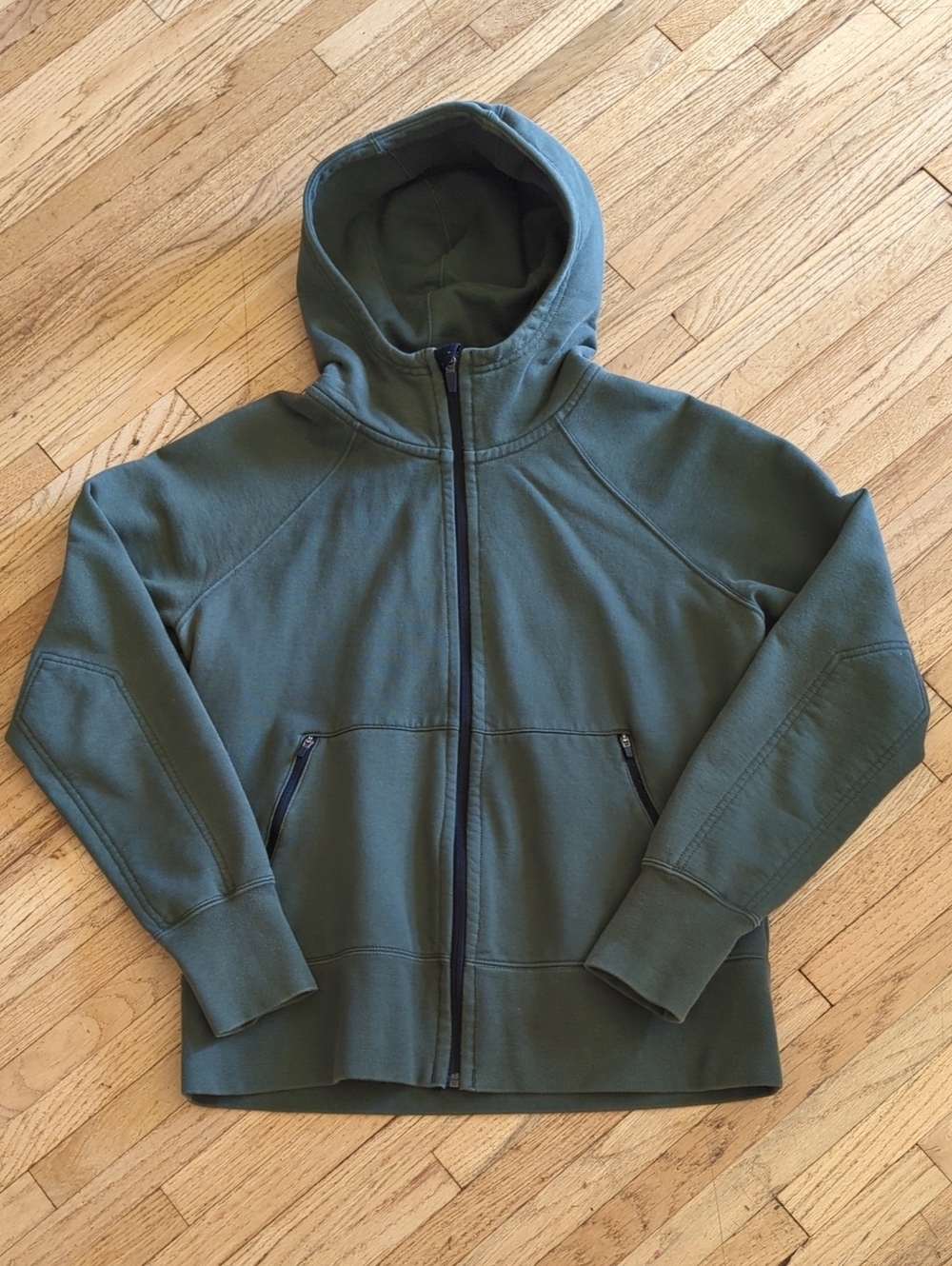 American Giant Women's Full Zip Storm Hoodie, Compass Green, M